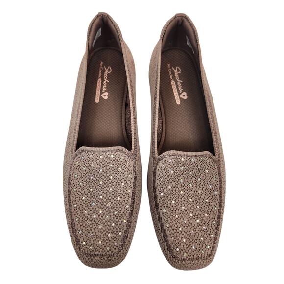 Skechers 159002 Women's Cleo Stretch Fabric Rhinestone Loafers Flats Size 10 - Picture 2 of 8